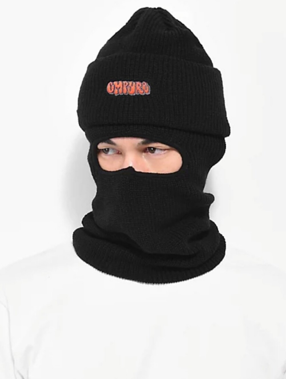 Empyre Link Black Balaclava Knit Beanie